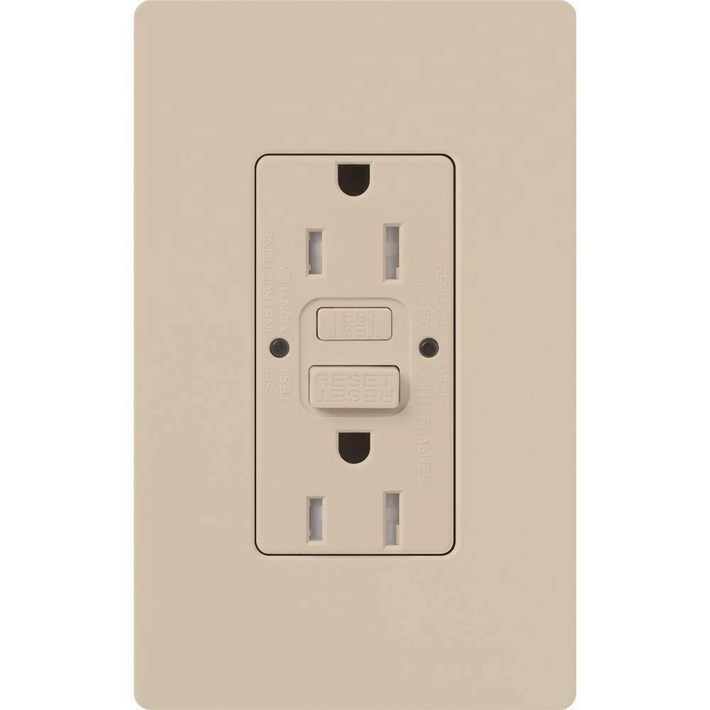 Lutron Satin Colors 15-Amp Tamper-Resistant GFCI Duplex Receptacle - Taupe 6 Lutron Satin Colors 15-Amp Tamper-Resistant GFCI Duplex Receptacle - Taupe - Image 6