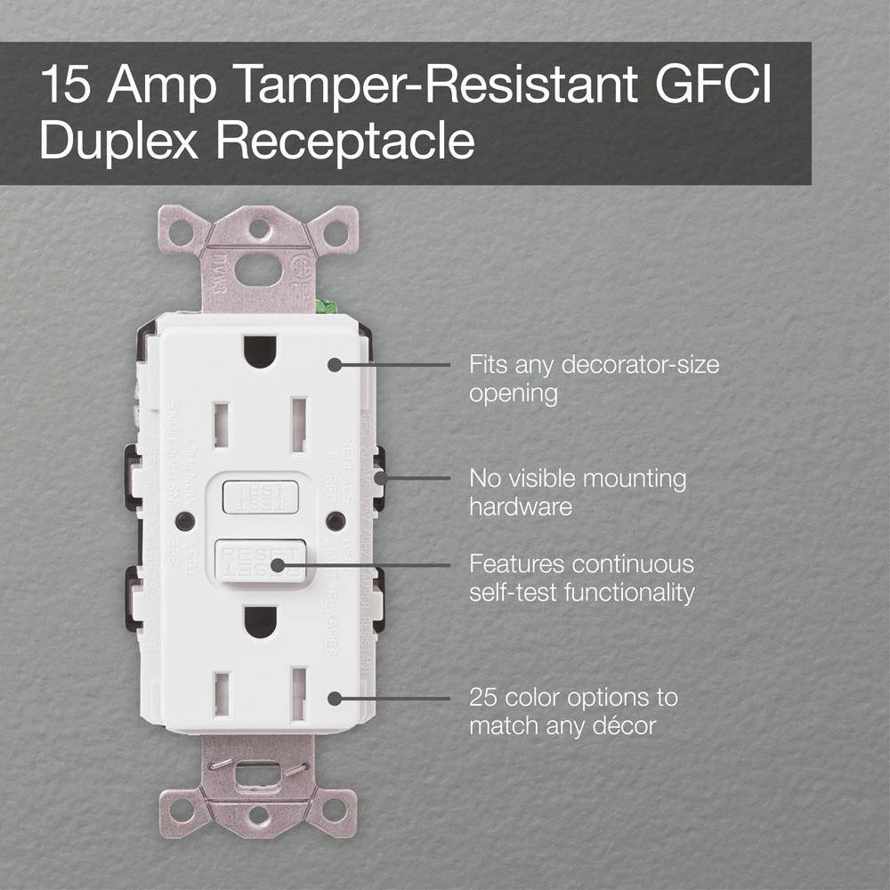 Lutron Satin Colors 15-Amp Tamper-Resistant GFCI Duplex Receptacle - Taupe 4 Lutron Satin Colors 15-Amp Tamper-Resistant GFCI Duplex Receptacle - Taupe - Image 4