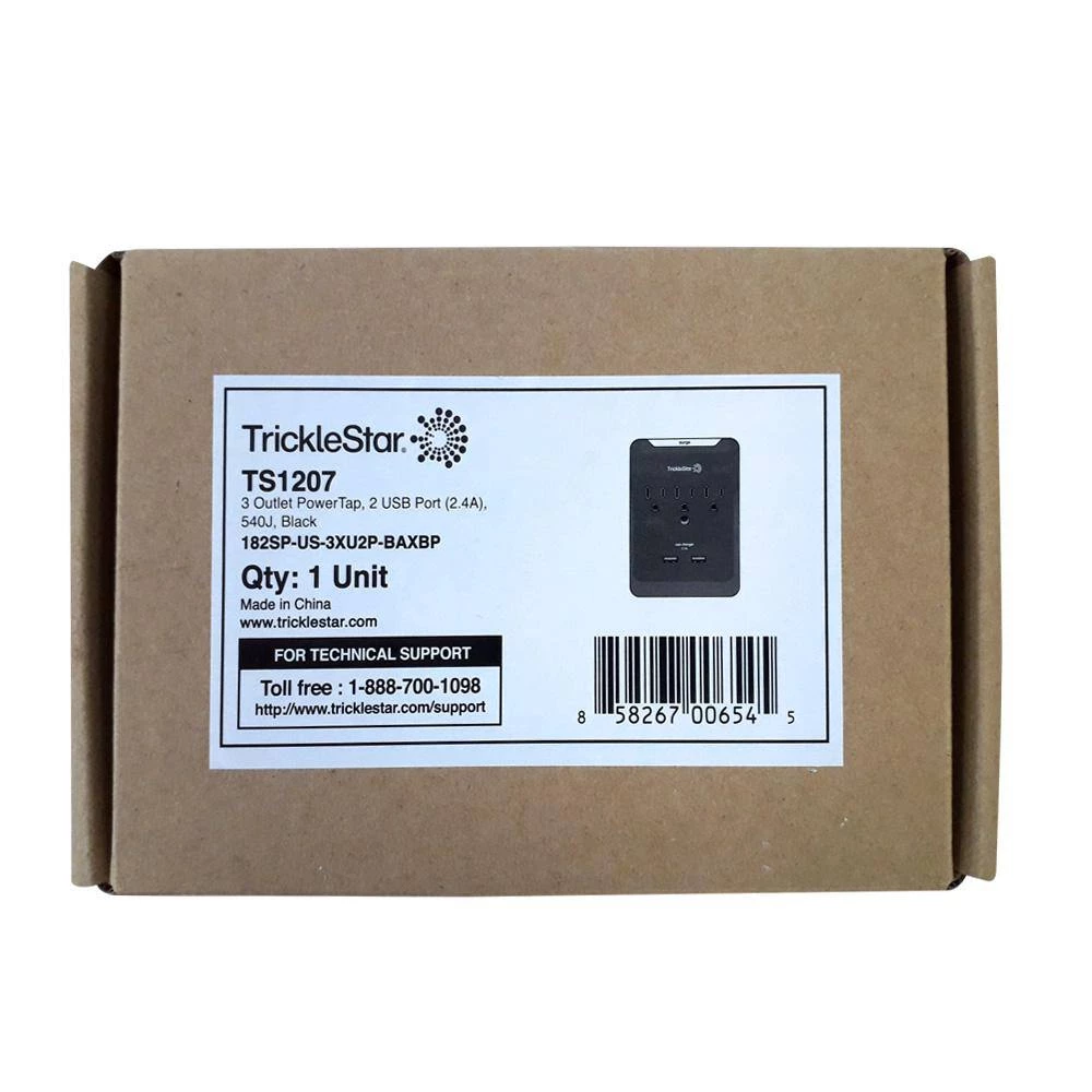 TRICKLESTAR 3-Outlet Surge Protector With USB Charging Ports 7 TRICKLESTAR 3-Outlet Surge Protector With USB Charging Ports - Image 7