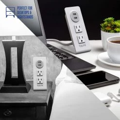 Tzumi Power Stand 2-Outlet Multi-Port Surge Protector -Surge Protectors Sales Store tzumi surge protectors 8448hd 1f 1000