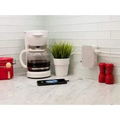 UltraPro 5-Outlet Surge Fabric Tap with USB, White and Gray -Surge Protectors Sales Store ultrapro surge protectors 43436 1f 1000