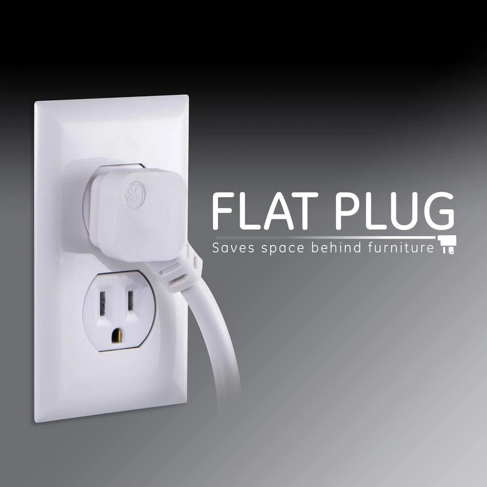 4-Outlet 2 USB Port Surge Protector with 6 ft. Cord, White 5 4-Outlet 2 USB Port Surge Protector with 6 ft. Cord, White - Image 5