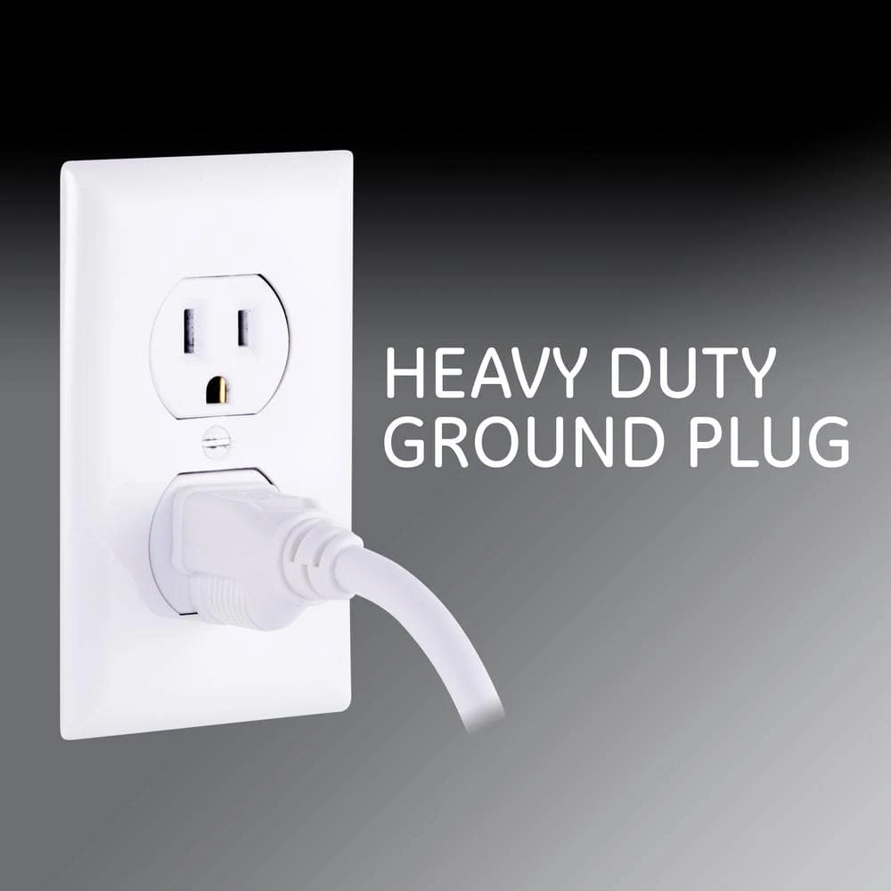 25 ft. 16/3 7-Outlet 800J Surge Protector Power Strip Extension Cord, White 5 25 ft. 16/3 7-Outlet 800J Surge Protector Power Strip Extension Cord, White - Image 5