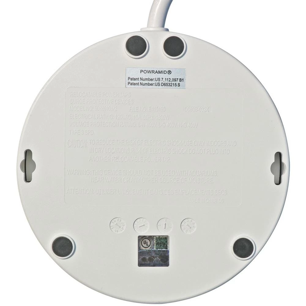 Accell Powramid C 6-Outlet Power Center Surge Protector with USB-A and USB-C Charging Station in White 2 Accell Powramid C 6-Outlet Power Center Surge Protector with USB-A and USB-C Charging Station in White - Image 2