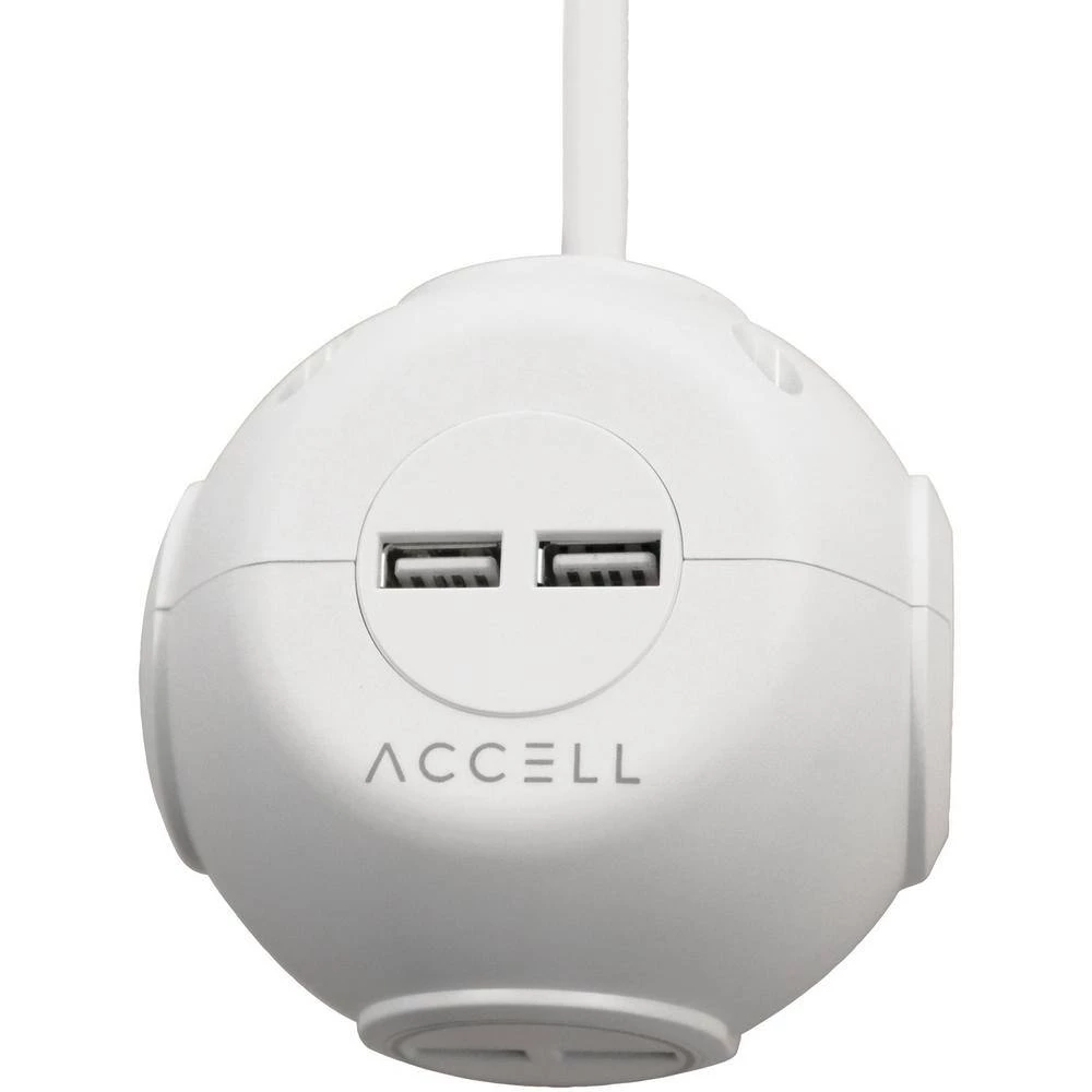 Accell Power Cutie 6 ft. 3-Outlet White Surge Protector with USB Charging Ports 5 Accell Power Cutie 6 ft. 3-Outlet White Surge Protector with USB Charging Ports - Image 5