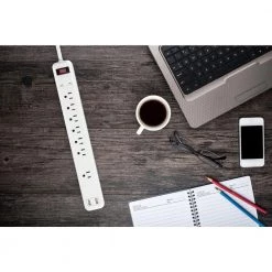 Commercial Electric 4 ft. Multiple Outlet and Wall Mounted Surge Protector Kit (3-Pack) -Surge Protectors Sales Store white commercial electric surge protectors ylpt 92 ylct 50 4f 1000