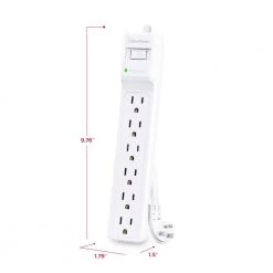CyberPower 15 ft. 6-Outlet Cord 1500J Surge Protector -Surge Protectors Sales Store white cyberpower surge protectors b615 4f 1000