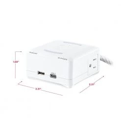 CyberPower 5 ft. 2-Outlet Surge Protector with Qi Charger, Power Cord, 1 USB-A, 1 USB-C PD -Surge Protectors Sales Store white cyberpower surge protectors p205ucpdq 1f 1000