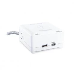 CyberPower 5 ft. 2-Outlet Surge Protector with Qi Charger, Power Cord, 1 USB-A, 1 USB-C PD -Surge Protectors Sales Store white cyberpower surge protectors p205ucpdq 40 1000