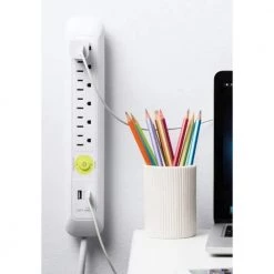 EasyLife Tech 6 ft. 6-Outlet, 2-USB, Power Strip Surge Protector - White -Surge Protectors Sales Store white easylife tech surge protectors 0 2518 4f 1000