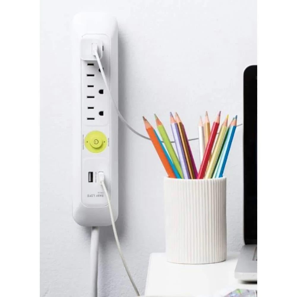 EasyLife Tech 6 ft. White 4-Outlet, 2-USB, Power Strip Surge Protector 3 EasyLife Tech 6 ft. White 4-Outlet, 2-USB, Power Strip Surge Protector - Image 3