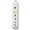 EasyLife Tech 6 ft. White 4-Outlet, 2-USB, Power Strip Surge Protector