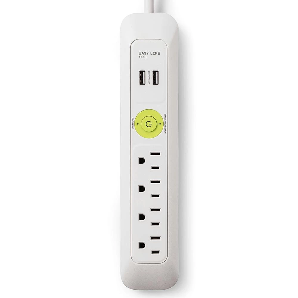 EasyLife Tech 6 ft. White 4-Outlet, 2-USB, Power Strip Surge Protector 1 EasyLife Tech 6 ft. White 4-Outlet, 2-USB, Power Strip Surge Protector