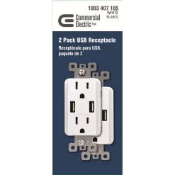 ELEGRP 3.6 Amp Dual USB Charger and 15 Amp Receptacle, White (6-Pack) -Surge Protectors Sales Store white elegrp electrical outlets receptacles r1615d36 wh 3 1d 1000