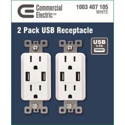ELEGRP 3.6 Amp Dual USB Charger and 15 Amp Receptacle, White (6-Pack) -Surge Protectors Sales Store white elegrp electrical outlets receptacles r1615d36 wh 3 40 1000