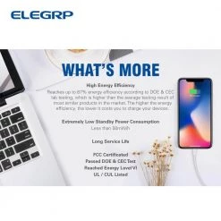 ELEGRP 4.0 Amp Dual USB Ports with Smart Chip 15 Amp Duplex Tamper Resistant Outlet Wall Plate Included, White (6-Pack) -Surge Protectors Sales Store white elegrp electrical outlets receptacles r1615d40 wh6 sw 44 1000