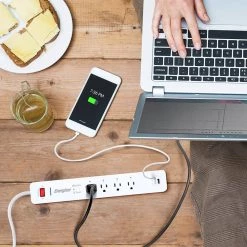 Energizer Smart 6-Outlet Wi-Fi Surge Protector Power Strip -Surge Protectors Sales Store white energizer surge protectors eis3 1001 wht 1f 1000
