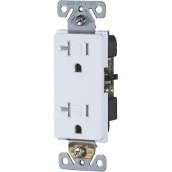 Faith Decorator Receptacle 20 Amp 125-Volt Tamper-Resistant NEMA5-20R Commercial Grade Duplex Outlet, White (10-Pack) -Surge Protectors Sales Store white faith electrical outlets receptacles ssre4tr wh 10 40 1000