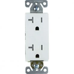 Faith Decorator Receptacle 20 Amp 125-Volt Tamper-Resistant NEMA5-20R Commercial Grade Duplex Outlet, White (10-Pack) -Surge Protectors Sales Store white faith electrical outlets receptacles ssre4tr wh 10 c3 1000