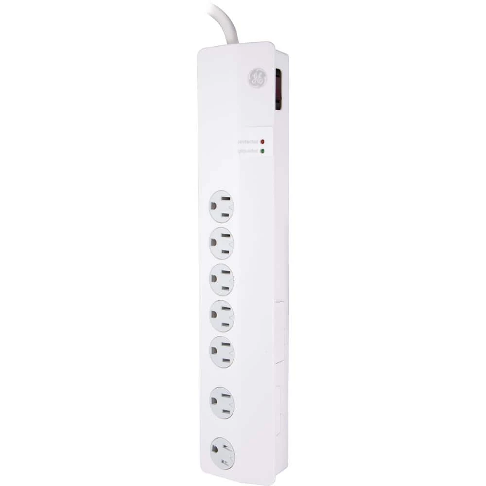 3 ft. 7-Outlet Surge Protector Power Strip, White 3 3 ft. 7-Outlet Surge Protector Power Strip, White - Image 3