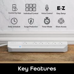 Geeni Surge 6-Outlet Smart Wi-Fi Surge Protector -Surge Protectors Sales Store white geeni smart outlets gn sw003 199 66 1000
