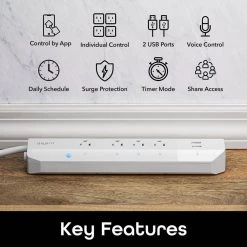 Geeni Surge+Charge Smart Wi-Fi 4-Outlet 2-USB Surge Protector -Surge Protectors Sales Store white geeni smart outlets gn sw023 199 66 1000