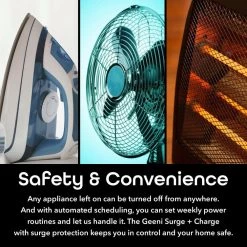Geeni Surge+Charge Smart Wi-Fi 4-Outlet 2-USB Surge Protector -Surge Protectors Sales Store white geeni smart outlets gn sw023 199 76 1000