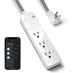 Geeni Surge Mini 3 Outlet Smart Wi-Fi Surge Protector 3 ft. Flexible Fabric Cable No Hub Required Alexa Google Voice Control