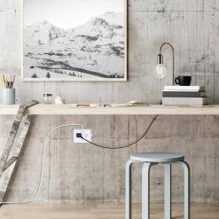 Globe Electric Designer 6 ft. 4 USB 3-Outlet Surge Protector Desktop Power Strip with Fabric Cord, White -Surge Protectors Sales Store white globe electric surge protectors 78428 1f 1000