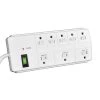 Go Green Power 8-Outlet 6 ft. Cord Surge Protector Lighted Rocker Switch, White