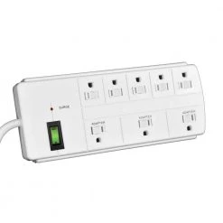 Go Green Power 8-Outlet 6 ft. Cord Surge Protector Lighted Rocker Switch, White