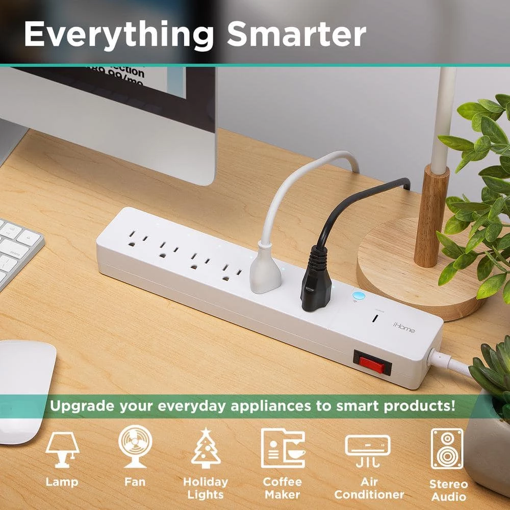IHome Flow 3 ft. 6-Outlets Smart Surge Protector 8 IHome Flow 3 ft. 6-Outlets Smart Surge Protector - Image 8