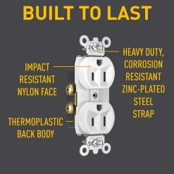 Legrand Pass and Seymour 15 Amp 125-Volt Tamper Resistant Commercial Grade Backwire Duplex Outlet, White (10-Pack) -Surge Protectors Sales Store white legrand electrical outlets receptacles tr5262wcp6 1f 1000