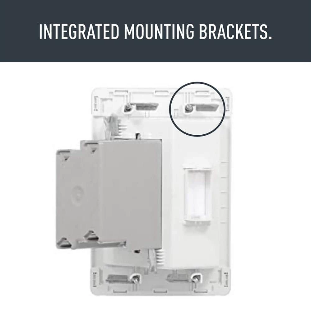 Legrand Pass & Seymour 1 Gang Recessed TV Media Box Kit with Surge Suppressing Outlet and Low Voltage Inserts, White 4 Legrand Pass & Seymour 1 Gang Recessed TV Media Box Kit with Surge Suppressing Outlet and Low Voltage Inserts, White - Image 4