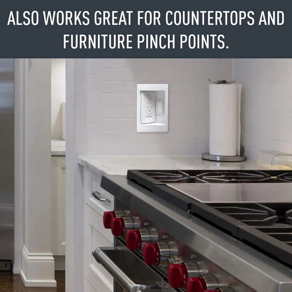 Legrand Pass & Seymour 1 Gang Recessed TV Media Box Kit with Surge Suppressing Outlet and Low Voltage Inserts, White 7 Legrand Pass & Seymour 1 Gang Recessed TV Media Box Kit with Surge Suppressing Outlet and Low Voltage Inserts, White - Image 7