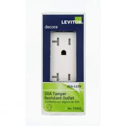 Leviton Decora 20 Amp Ultrasonic Tamper Resistant Duplex Outlet, White (10-Pack) 9 Leviton Decora 20 Amp Ultrasonic Tamper Resistant Duplex Outlet, White (10-Pack) -Surge Protectors Sales Store white leviton electrical outlets receptacles m02 t5825 wmp fa 1000