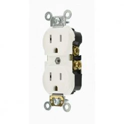 Leviton 15 Amp Commercial Grade Duplex Outlet, White (10 Pack) -Surge Protectors Sales Store white leviton electrical outlets receptacles m22 cbr15 wmp 40 1000