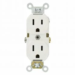 Leviton 15 Amp Commercial Grade Duplex Outlet, White (10 Pack)