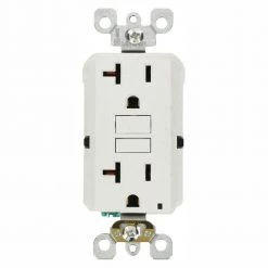 Leviton 20 Amp Self-Test SmartlockPro Slim GFCI Duplex Outlet, White (3-Pack)