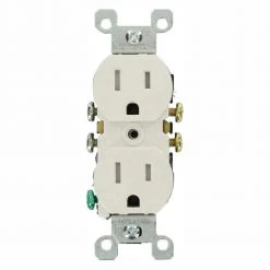 Leviton 15 Amp Tamper-Resistant Duplex Outlet, White (10-Pack)