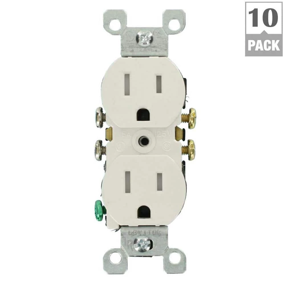 Leviton 15 Amp Tamper-Resistant Duplex Outlet, White (10-Pack) 6 Leviton 15 Amp Tamper-Resistant Duplex Outlet, White (10-Pack) - Image 6
