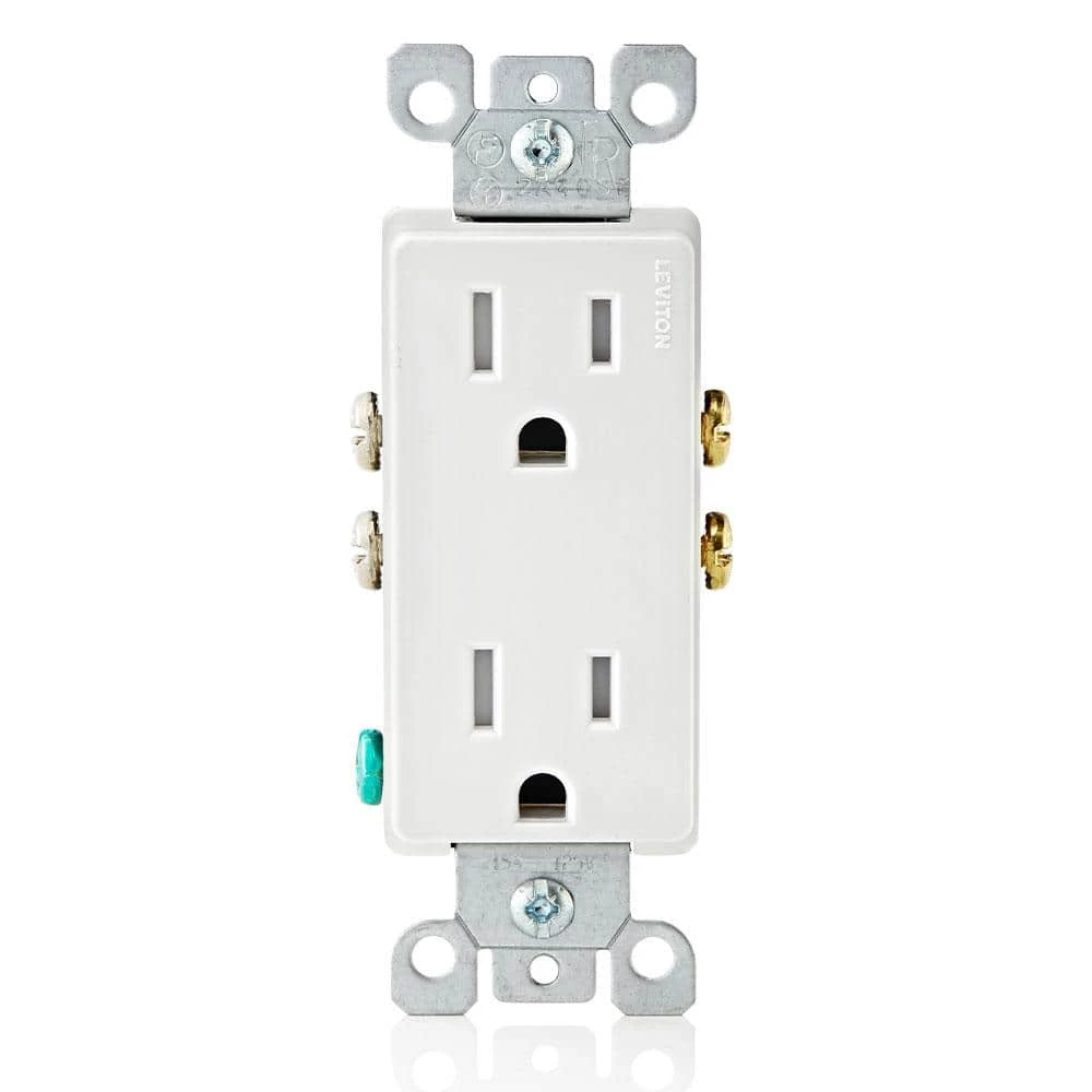 Leviton Decora 15 Amp Tamper-Resistant Duplex Outlet, White (10-Pack) 1 Leviton Decora 15 Amp Tamper-Resistant Duplex Outlet, White (10-Pack)