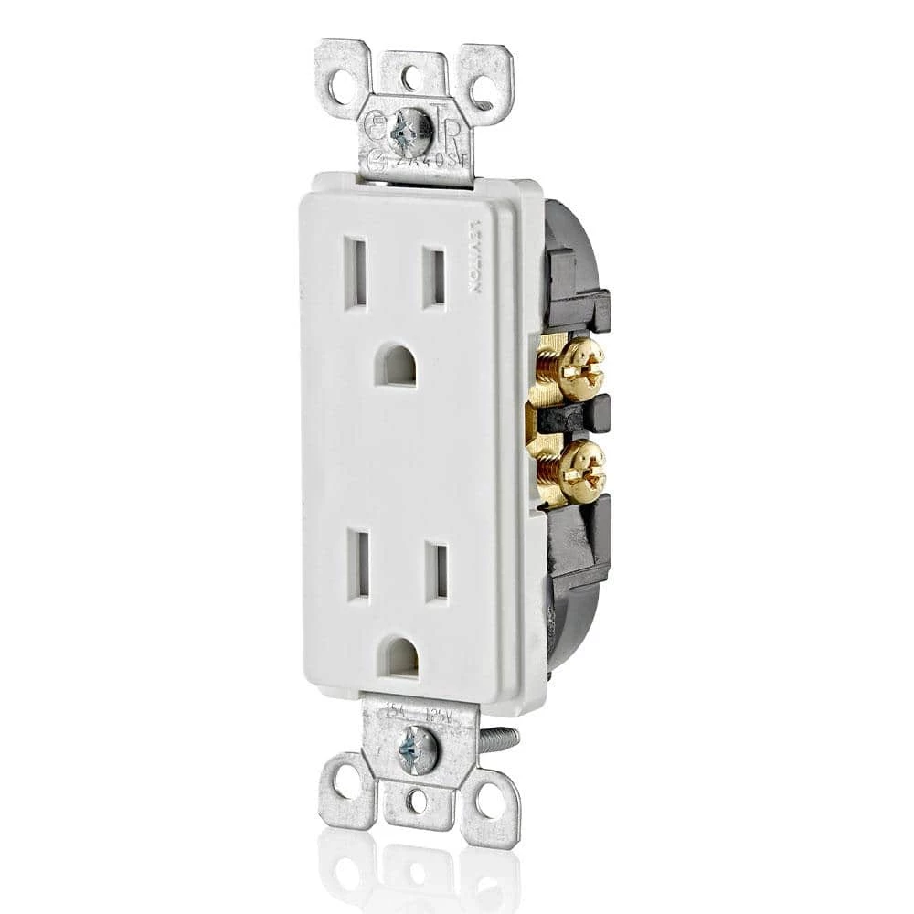 Leviton Decora 15 Amp Tamper-Resistant Duplex Outlet, White (10-Pack) 2 Leviton Decora 15 Amp Tamper-Resistant Duplex Outlet, White (10-Pack) - Image 2