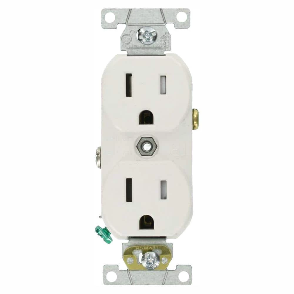 Leviton 15 Amp Commercial Grade Tamper Resistant Duplex Outlet, White (10-Pack) 1 Leviton 15 Amp Commercial Grade Tamper Resistant Duplex Outlet, White (10-Pack)