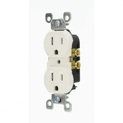 Leviton 15 Amp Residential Grade Grounding Duplex Outlet, White (10-Pack) -Surge Protectors Sales Store white leviton electrical outlets receptacles m24 05320 wmp 40 1000