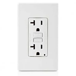 Leviton 20 Amp 125-Volt Duplex Self-Test Slim GFCI Outlet, White (4-Pack) 14 Leviton 20 Amp 125-Volt Duplex Self-Test Slim GFCI Outlet, White (4-Pack) -Surge Protectors Sales Store white leviton electrical outlets receptacles m42 gfnt2 04w 1f 1000