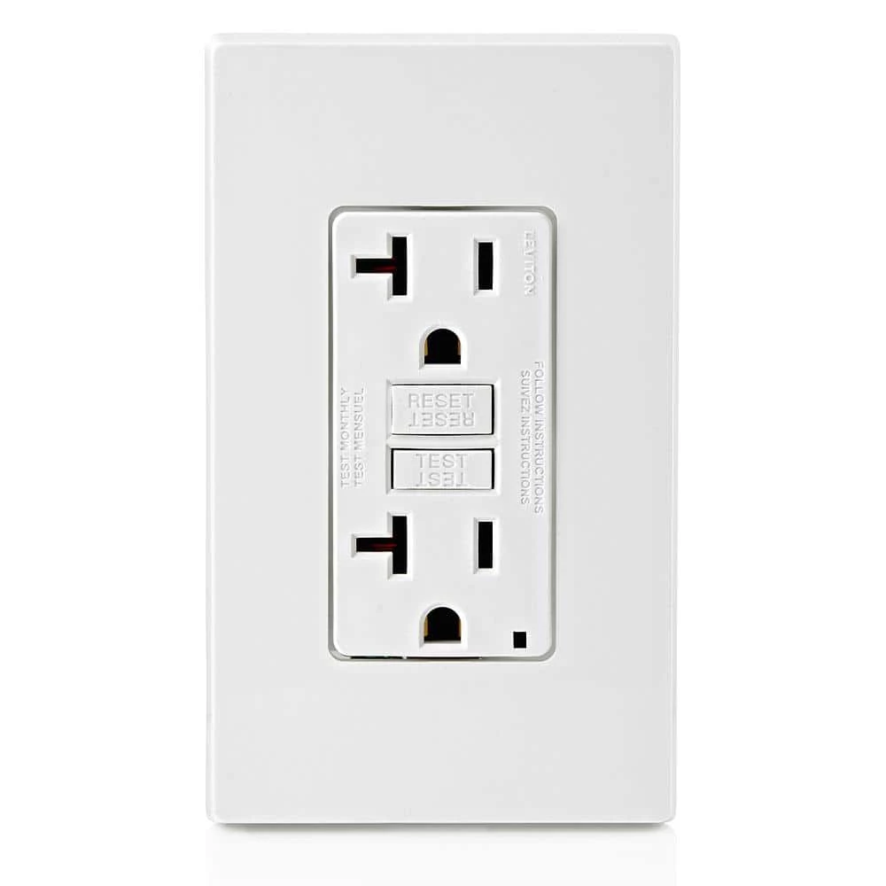 Leviton 20 Amp 125-Volt Duplex Self-Test Slim GFCI Outlet, White (4-Pack) 6 Leviton 20 Amp 125-Volt Duplex Self-Test Slim GFCI Outlet, White (4-Pack) - Image 6