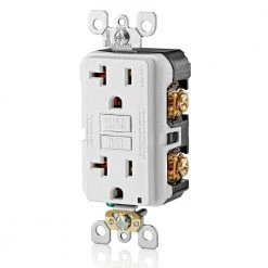 Leviton 20 Amp 125-Volt Duplex Self-Test Slim GFCI Outlet, White (4-Pack) 13 Leviton 20 Amp 125-Volt Duplex Self-Test Slim GFCI Outlet, White (4-Pack) -Surge Protectors Sales Store white leviton electrical outlets receptacles m42 gfnt2 04w 4f 1000