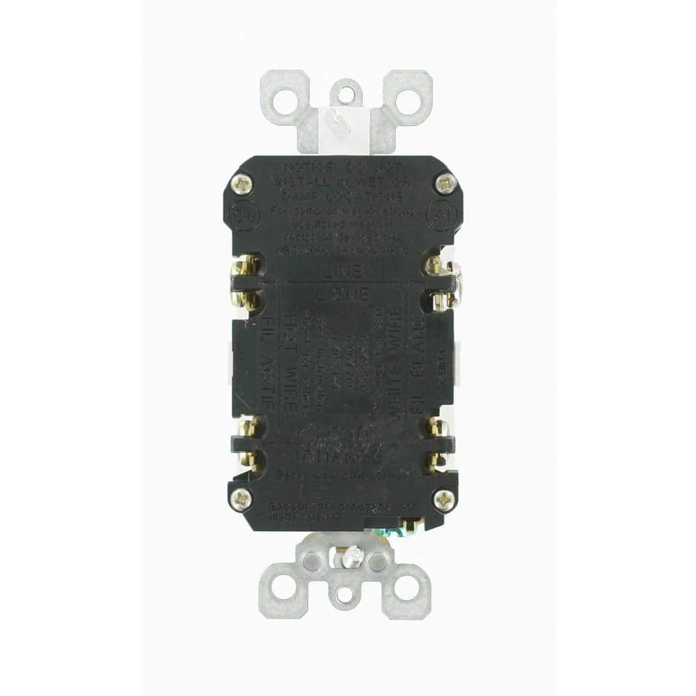 Leviton 20 Amp 125-Volt Duplex Self-Test Slim GFCI Outlet, White (4-Pack) 4 Leviton 20 Amp 125-Volt Duplex Self-Test Slim GFCI Outlet, White (4-Pack) - Image 4