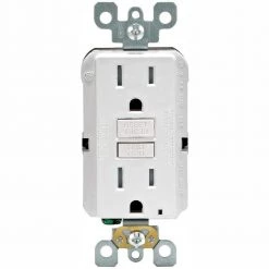 Leviton 15 Amp 125-Volt Duplex SmarTest Self-Test SmartlockPro Tamper Resistant GFCI Outlet, White (4-Pack)